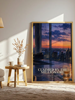 Claimed by the Millionaire watercolour print in frame leaning in hallway – romance wall art