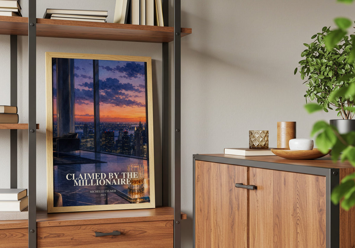 Claimed by the Millionaire book watercolour illustration paper finish options – matte satin gloss