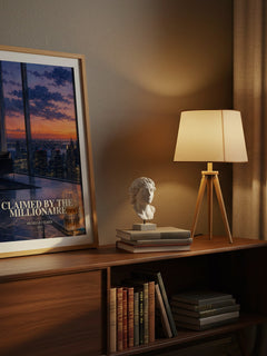 Claimed by the Millionaire watercolour print on bookshelf – Michelle Celmer fan gift