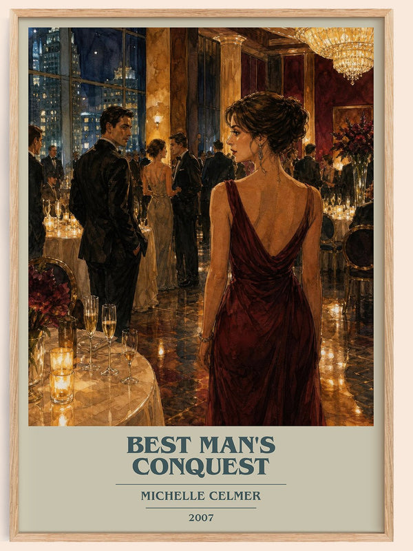 Best Man's Conquest book cover book poster by Michelle Celmer – framed literary art print