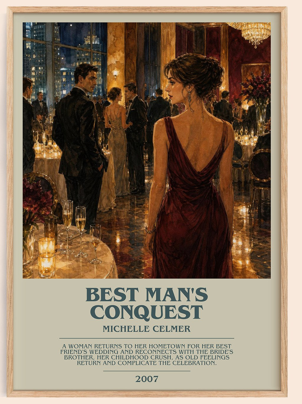 Best Man's Conquest bookish book poster by Michelle Celmer – framed literary art print
