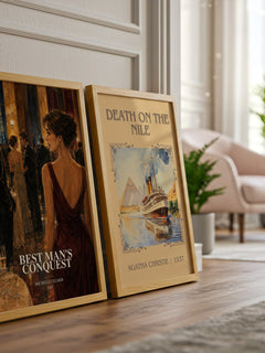 Best Man's Conquest watercolour print framed by window – literary home decor