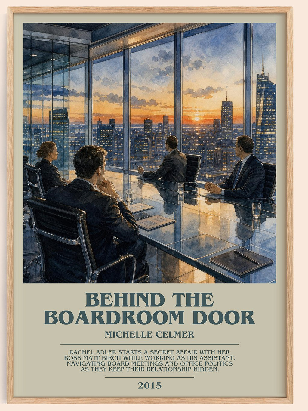 Behind the Boardroom Door bookish book poster by Michelle Celmer – framed literary art print