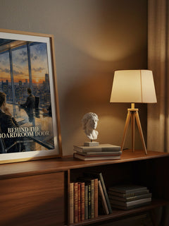 Behind the Boardroom Door watercolour print on bookshelf – Michelle Celmer fan gift