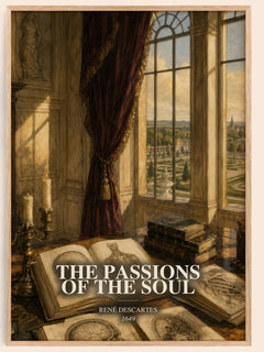 The Passions of the Soul watercolour book poster by René Descartes – framed literary art print