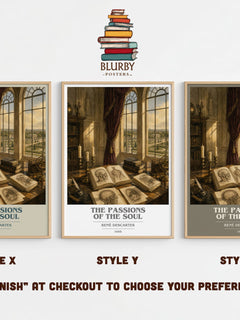 The Passions of the Soul book cover print in frame leaning in hallway – philosophy wall art