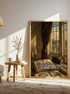 The Passions of the Soul watercolour print in frame leaning in hallway – philosophy wall art