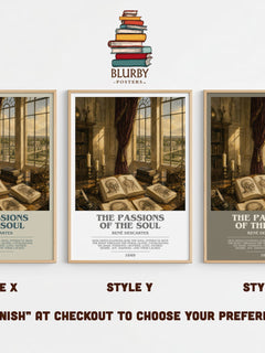 The Passions of the Soul Bookish Wall Art by René Descartes – Style X, Y and Z side by side – choose your finish