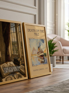 The Passions of the Soul watercolour print framed by window – literary home decor