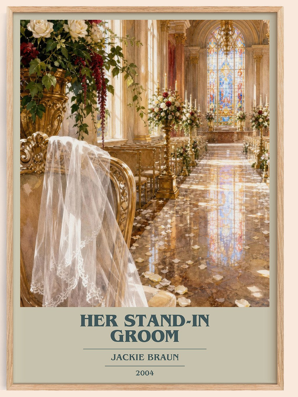 Her Stand-In Groom book cover book poster by Jackie Braun – framed literary art print