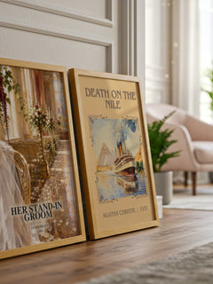 Her Stand-In Groom watercolour print framed by window – literary home decor