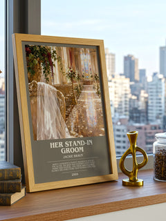 Her Stand-In Groom bookish print framed by window – literary home decor