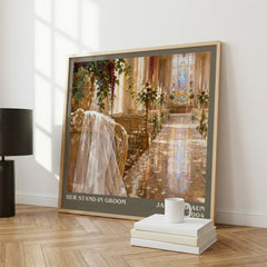 Her Stand-In Groom literary print framed by window – literary home decor