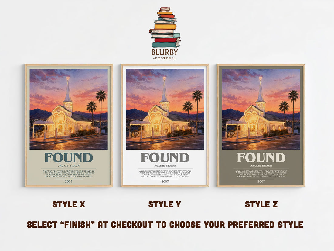 Found bookish print in frame leaning in hallway – romance wall art (mockup)