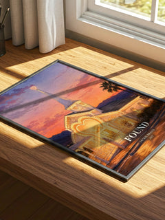 Found watercolour book poster framed on wall – romance wall art