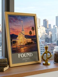 Found book cover print framed by window – literary home decor