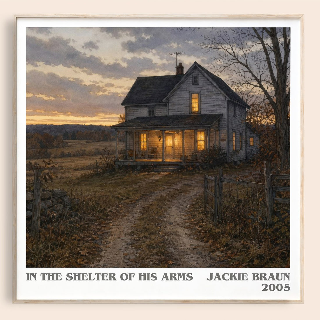 In The Shelter Of His Arms literary book poster by Jackie Braun – framed literary art print
