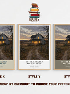 In The Shelter Of His Arms book cover print in frame leaning in hallway – romance wall art