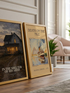 In The Shelter Of His Arms watercolour print framed by window – literary home decor
