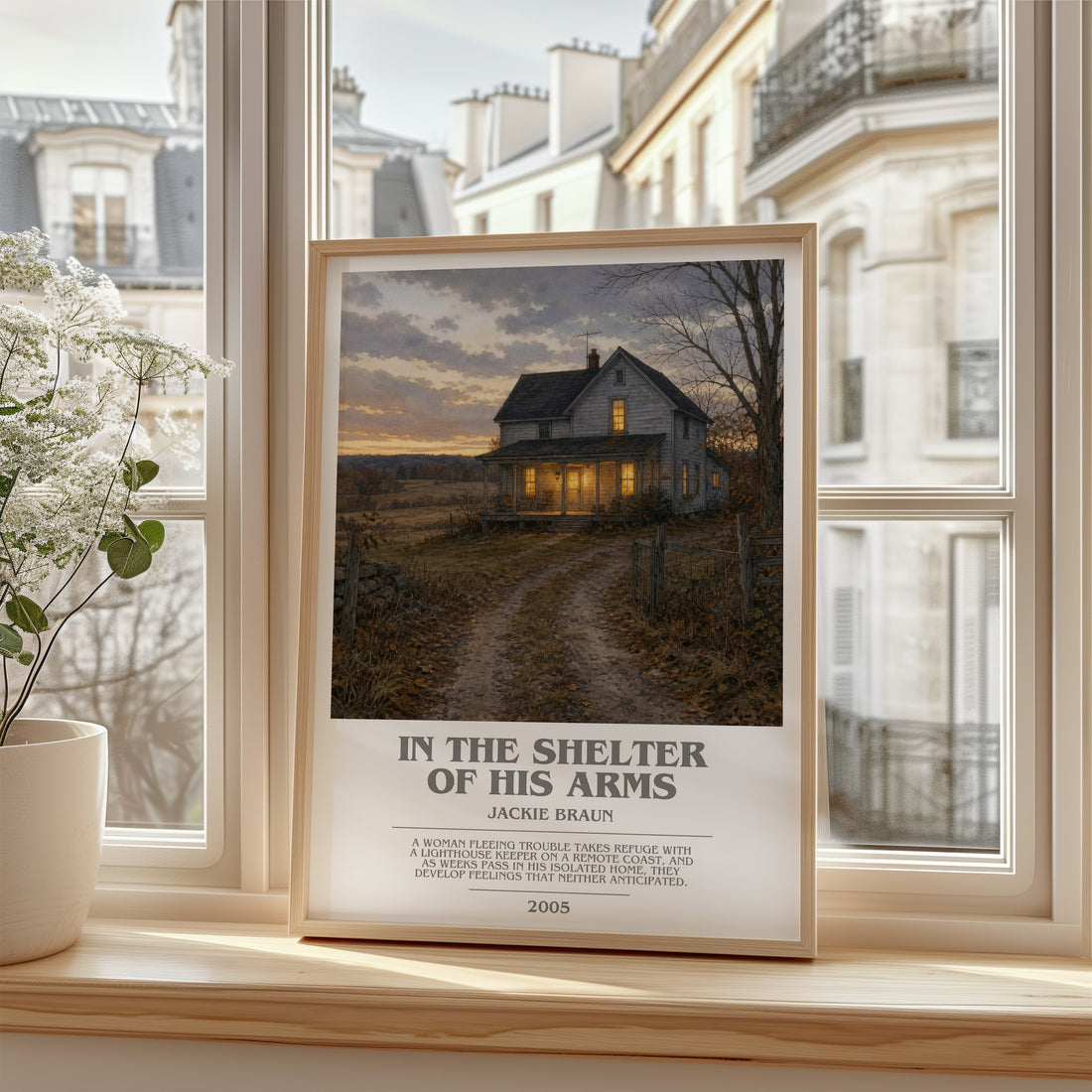 In The Shelter Of His Arms bookish poster colour and style options – Jackie Braun book art