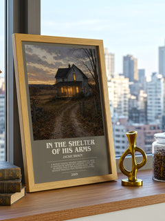 In The Shelter Of His Arms bookish print framed by window – literary home decor