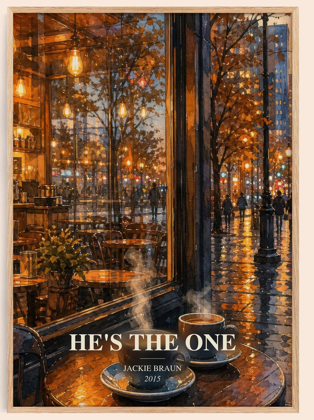 He's the One watercolour book poster by Jackie Braun – framed literary art print