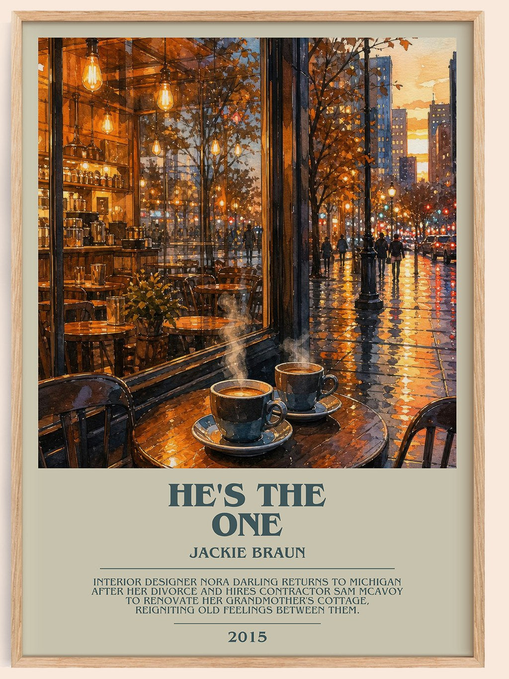 He's the One bookish book poster by Jackie Braun – framed literary art print