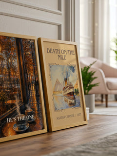 He's the One watercolour print framed by window – literary home decor