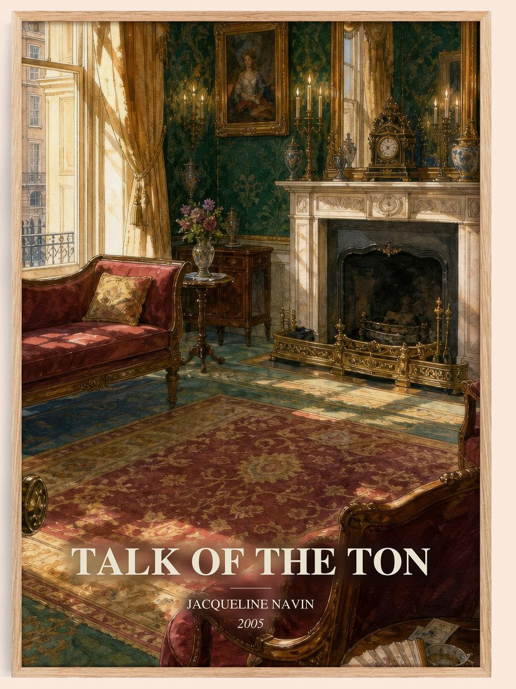 Talk of the Ton watercolour book poster by Jacqueline Navin – framed literary art print
