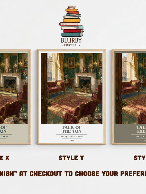Talk of the Ton book cover print in frame leaning in hallway – romance wall art