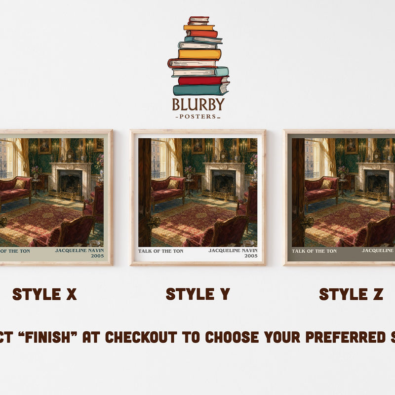 Talk of the Ton literary print in frame leaning in hallway – romance wall art