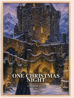 One Christmas Night watercolour book poster by Jacqueline Navin – framed literary art print