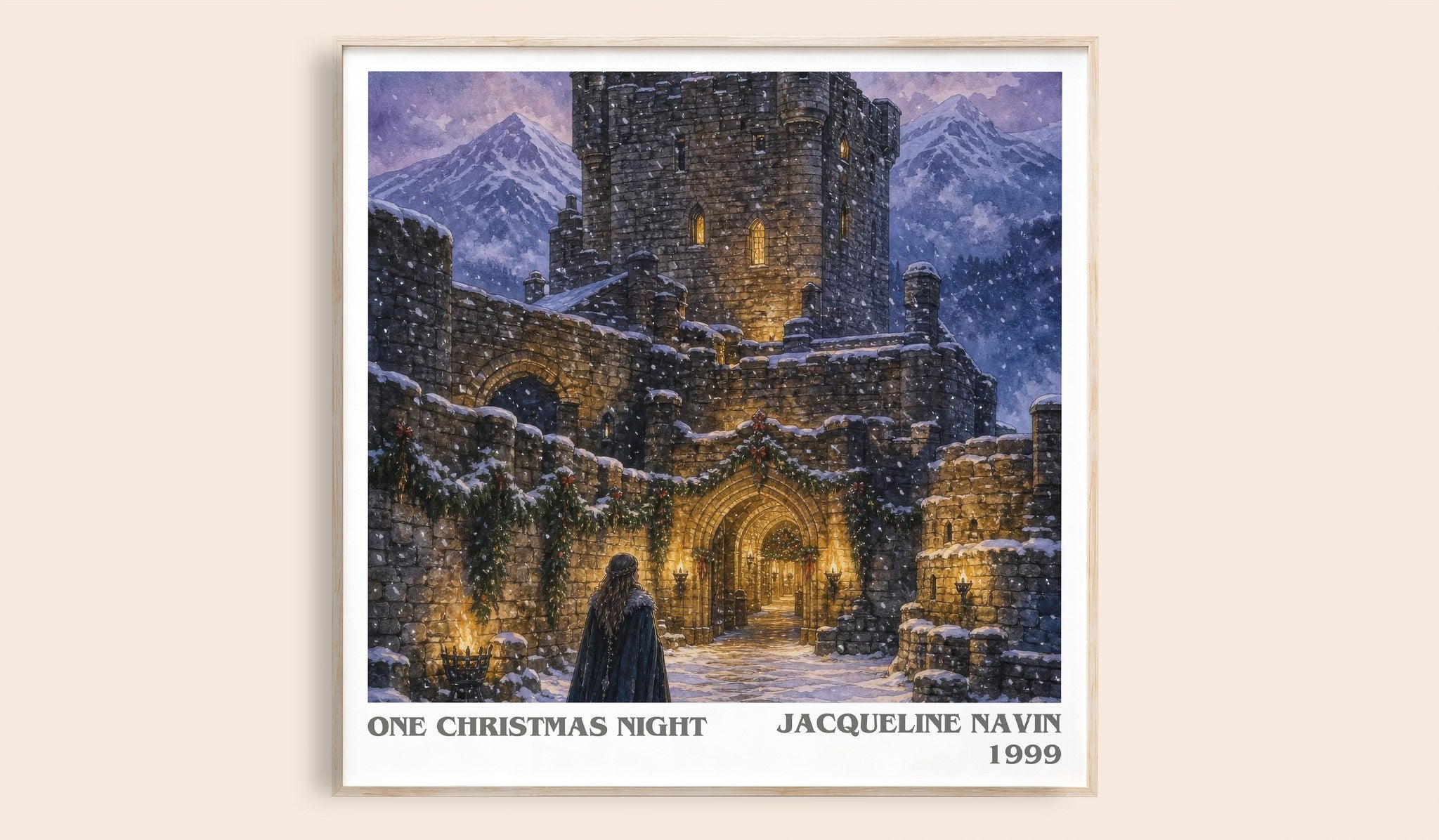 One Christmas Night Literary Art Print by Jacqueline Navin