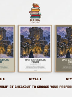 One Christmas Night bookish print in frame leaning in hallway – romance wall art