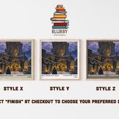One Christmas Night literary print in frame leaning in hallway – romance wall art