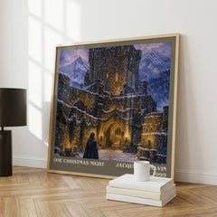 One Christmas Night literary print framed by window – literary home decor