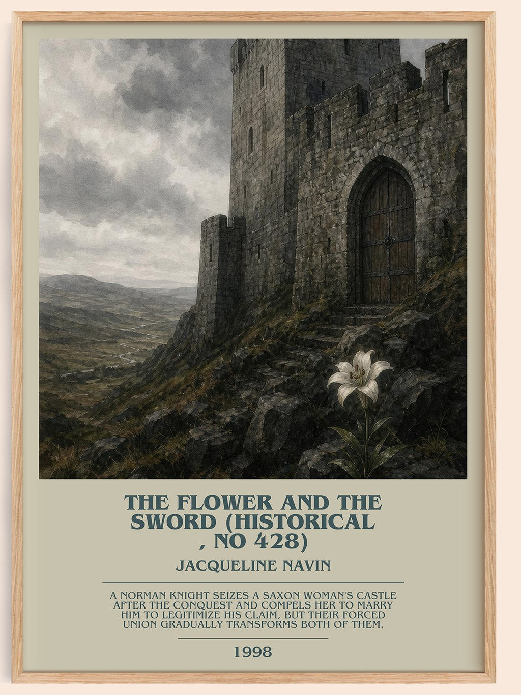 The Flower and the Sword (Historical , No 428) bookish book poster by Jacqueline Navin – framed literary art print