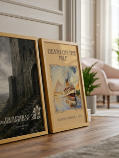 The Flower and the Sword (Historical , No 428) watercolour print framed by window – literary home decor