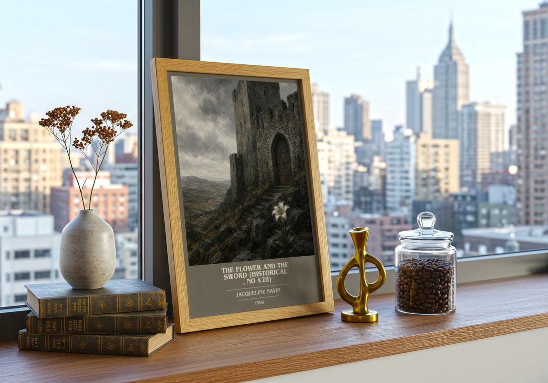 The Flower and the Sword (Historical , No 428) book cover print framed by window – literary home decor