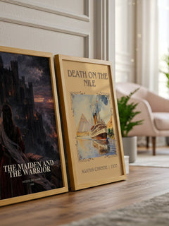 The Maiden and the Warrior watercolour print framed by window – literary home decor