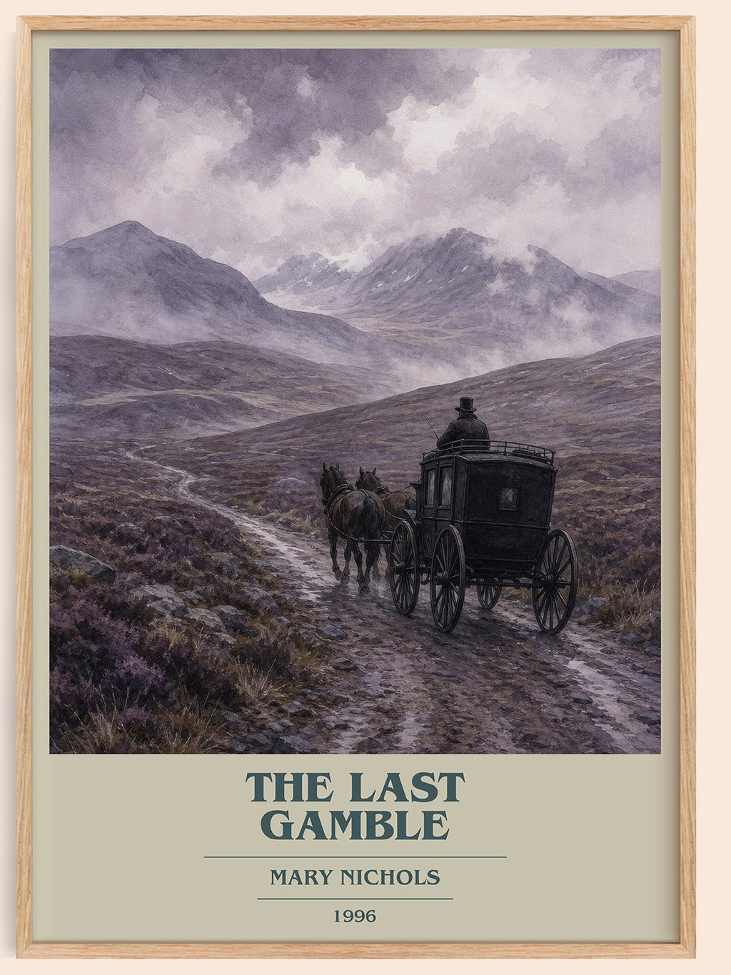 The Last Gamble book cover book poster by Mary Nichols – framed literary art print