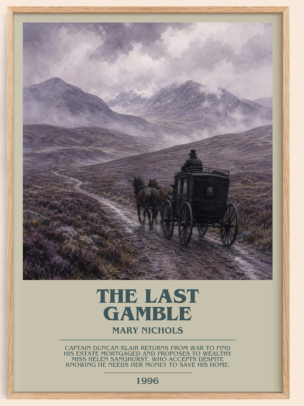 The Last Gamble bookish book poster by Mary Nichols – framed literary art print