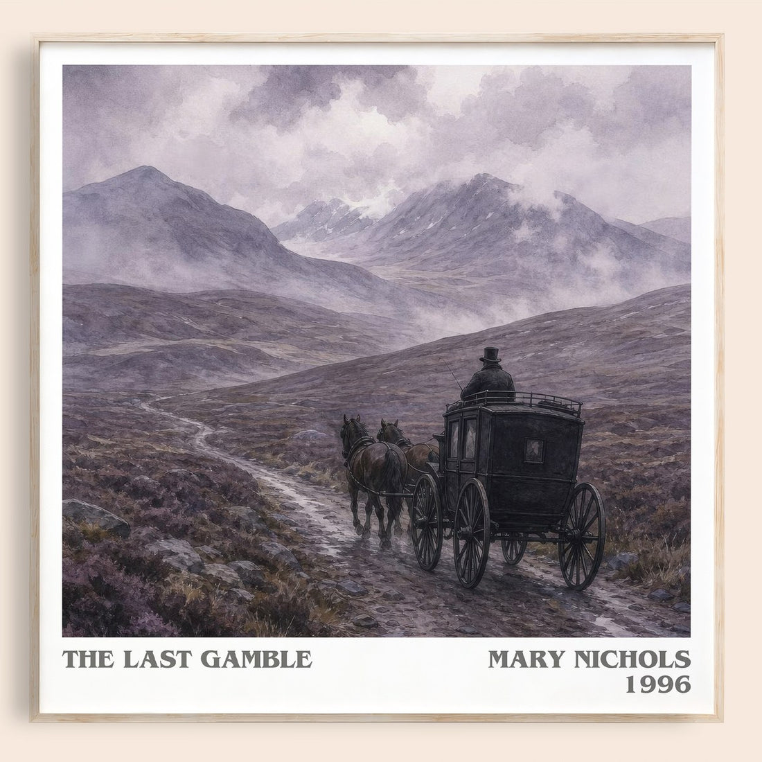 The Last Gamble literary book poster by Mary Nichols – framed literary art print