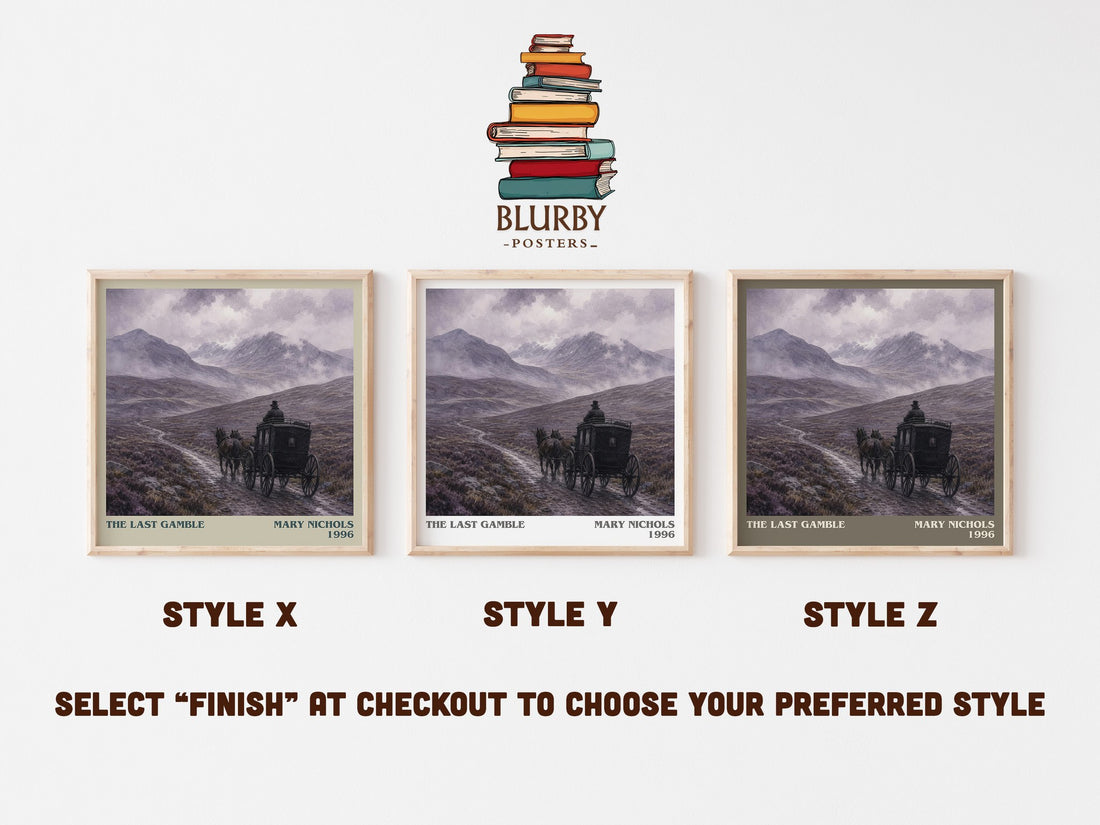 The Last Gamble literary print in frame leaning in hallway – romance wall art (mockup)
