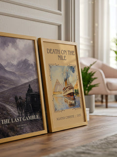The Last Gamble watercolour print framed by window – literary home decor