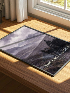 The Last Gamble watercolour book poster framed on wall – romance wall art