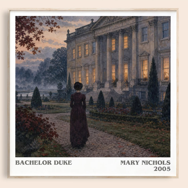 Bachelor Duke literary book poster by Mary Nichols – framed literary art print