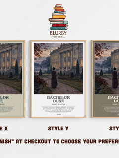 Bachelor Duke bookish print in frame leaning in hallway – romance wall art