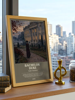 Bachelor Duke bookish print framed by window – literary home decor