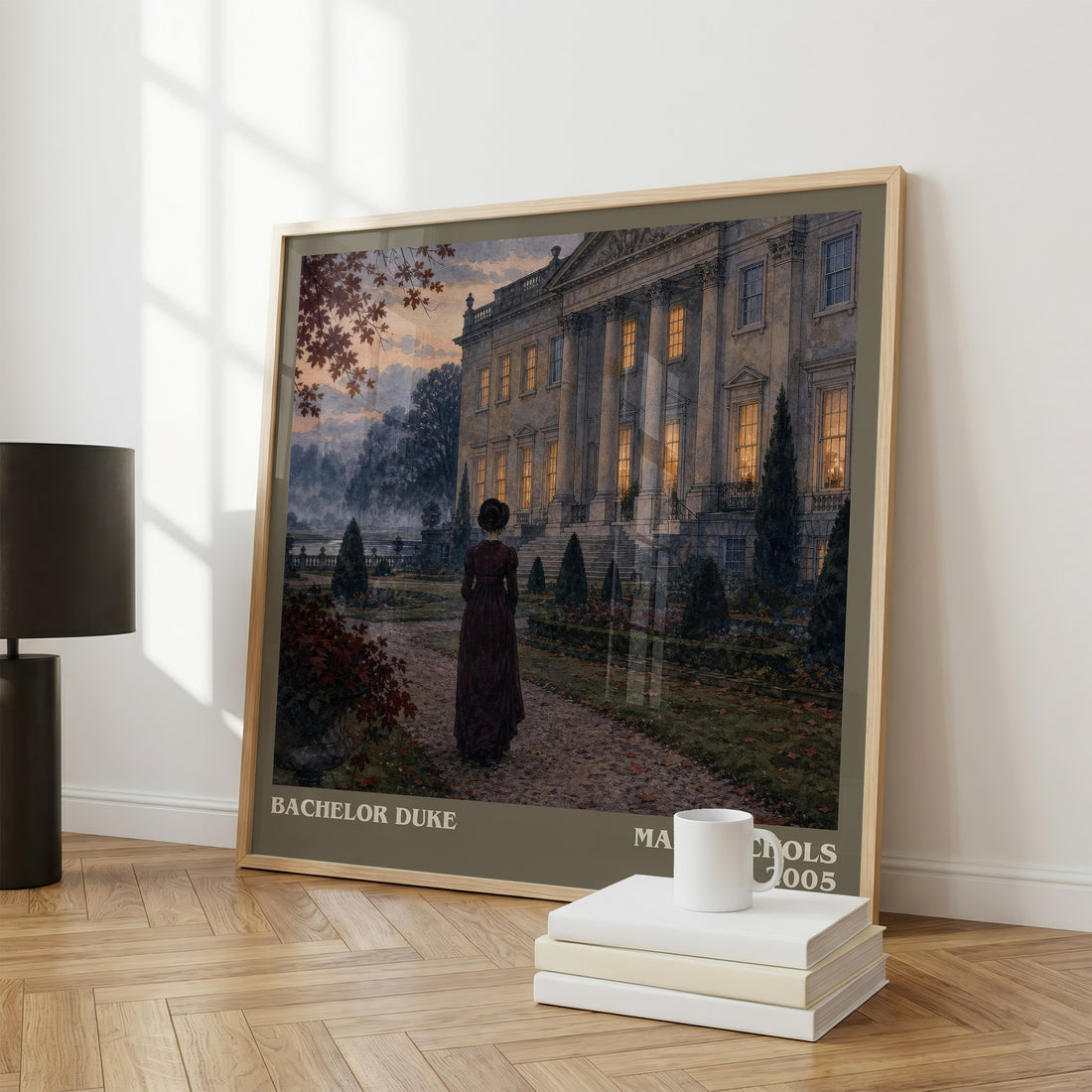 Bachelor Duke literary print framed by window – literary home decor